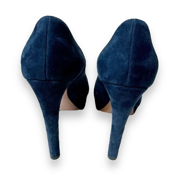 PRADA Calzature Donna Blue Suede Lace Up Suede Platform Heels Pumps Women’s 38 - Picture 7 of 12